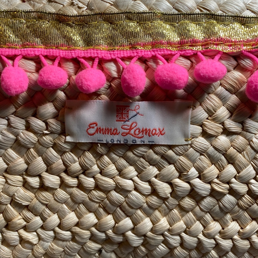 Emma Lomax Ice Cream Pom Pom Straw Tote Bag - Picture 12 of 16